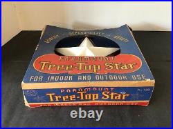 Vtg Paramount 9 Christmas Tree Top Star #720 Lighted Hard Plastic Working