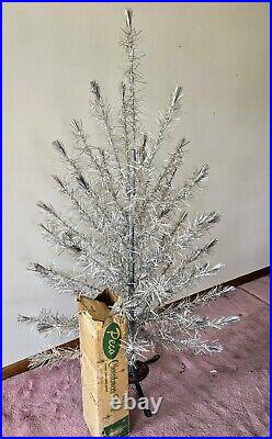 Vtg. Peco 48 Branches 6ft Aluminum Christmas Tree, Box, Sleeves Read Descripti