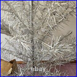 Vtg. Peco 48 Branches 6ft Aluminum Christmas Tree, Box, Sleeves Read Descripti