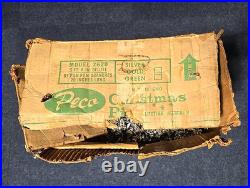 Vtg Peco Silver Sparkling Aluminum Christmas Tree 91 Pom Branches 5' 8 # 2620