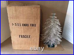 Vtg Plastic Crystal Emerald Green 12.75 Pine Candy Gumdrop Christmas Tree Box
