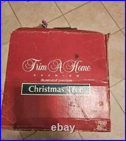 Vtg. Porcelain Lighted Christmas Tree Trim A Home 17 Tall W All Orig. Lights