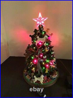Vtg Rare Danbury Mint The Poodle Christmas Tree Illuminated Retired Working