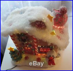 Vtg Rare Light Up Holiday Gingerbread Cookie Christmas Tree House Village Valley