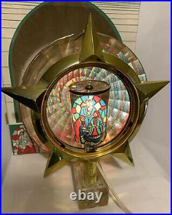 Vtg Revolving Bradford Star Tree Topper Nativity WithBox MCM Celestial SEE VIDEO