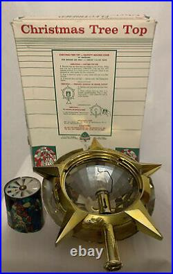 Vtg Revolving Bradford Star Tree Topper Nativity WithBox MCM Celestial SEE VIDEO