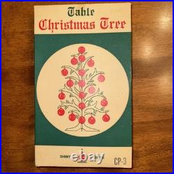 Vtg Shiny Brite Tabletop Christmas Tree Silver Plated & 24 Mini Ornaments RARE