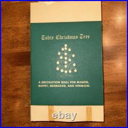 Vtg Shiny Brite Tabletop Christmas Tree Silver Plated & 24 Mini Ornaments RARE