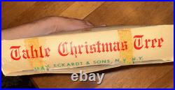 Vtg Shiny Brite Tabletop Christmas Tree Silver Plated & 24 Mini Ornaments RARE