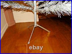 Vtg Silverline 6 Ft Aluminum Pom Pom Christmas Tree with Box & Extra Star Top