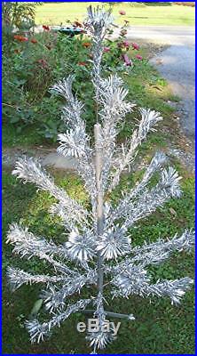 Vtg Sparkler Pom-pom Star Brand Aluminum Christmas Tree 34 Branches 4 Feet Ob