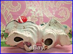 Vtg TMJ Red Green Christmas Dancing Angels Candle Holder TWO ANGELS W TREE