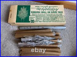 Vtg The Holiday Aluminum Hanging Wall Or Door Tinsel Christmas Tree K2000 Boxed