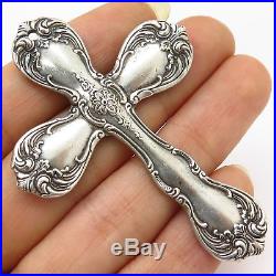 Vtg Towle 925 Sterling Silver Large Cross Christmas Tree Ornament / Pendant