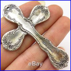 Vtg Towle 925 Sterling Silver Large Cross Christmas Tree Ornament / Pendant