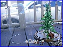 Vtg Westrim Xmas tree glass dome ornaments electric lights skirt Charming