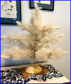 Vtg White Bottle Brush TREE MCM Christmas Adjustable MID CENTURY 24 Tabletop