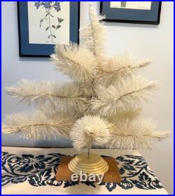 Vtg White Bottle Brush TREE MCM Christmas Adjustable MID CENTURY 24 Tabletop