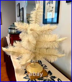 Vtg White Bottle Brush TREE MCM Christmas Adjustable MID CENTURY 24 Tabletop