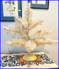 Vtg White Bottle Brush TREE MCM Christmas Adjustable MID CENTURY 24 Tabletop Vtg White Bottle Brush TREE MCM Christmas Adjustable MID CENTURY 24 Tabletop