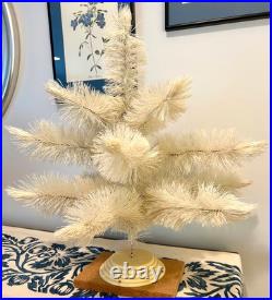Vtg White Bottle Brush TREE MCM Christmas Adjustable MID CENTURY 24 Tabletop Vtg White Bottle Brush TREE MCM Christmas Adjustable MID CENTURY 24 Tabletop