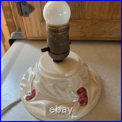 Vtg White Opalescent Christmas Tree Red Berries Holland Mold Hard To Find! 11.5