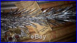 Vtg Xmas Aluminum 6 1/2 FT Tree 74 Sleeved Branches Orig Box Complete w Star