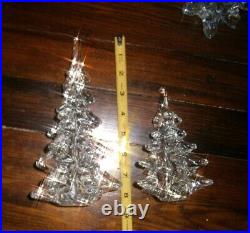 Vtg elegant Xmas Tree lot of 7-crystal ART glass trees