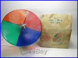 WORKING Vintage Holly Time Color Wheel CW-1 1950s 1960s Christmas Tree Aluminum