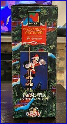 WORKS! Vintage Disney Mickey Mouse Lighted Animated Tree Topper Mr. Christmas