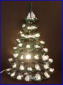 Wall Hanging Vintage Ceramic Christmas Tree Light Up 18 Or Table Sitting