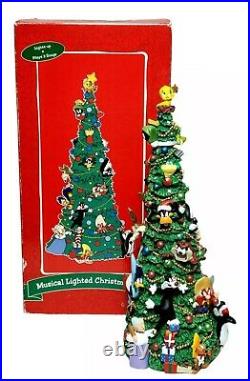 Warner Brothers Musical Lighted 15 Christmas Tree Looney Tunes with Box Vtg 2000