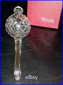 Waterford Crystal Christmas Tree Topper New In Box Vintage Globe 10 1/2 Tall
