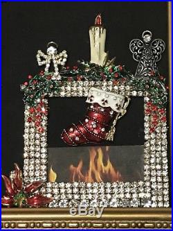 Wear Pin (Or) Framed Jewelry Art Vintage Rhinestone Christmas Tree Pin LaHeir
