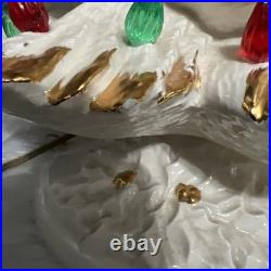 White /gold Ceremic Xmas Tree Hand Painted 17 Without Star 18.5 With VTG 1981 White /gold Ceremic Xmas Tree Hand Painted 17 Without Star 18.5 With VTG 1981