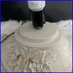 White /gold Ceremic Xmas Tree Hand Painted 17 Without Star 18.5 With VTG 1981