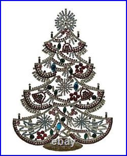 XXL Free standing vintage rhinestone Christmas tree Prong Set Stones (# 15027)