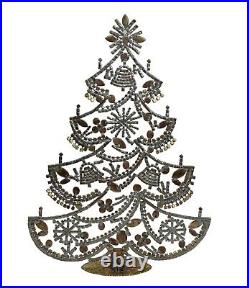 XXL Free standing vintage rhinestone Christmas tree Prong Set Stones (# 15429)